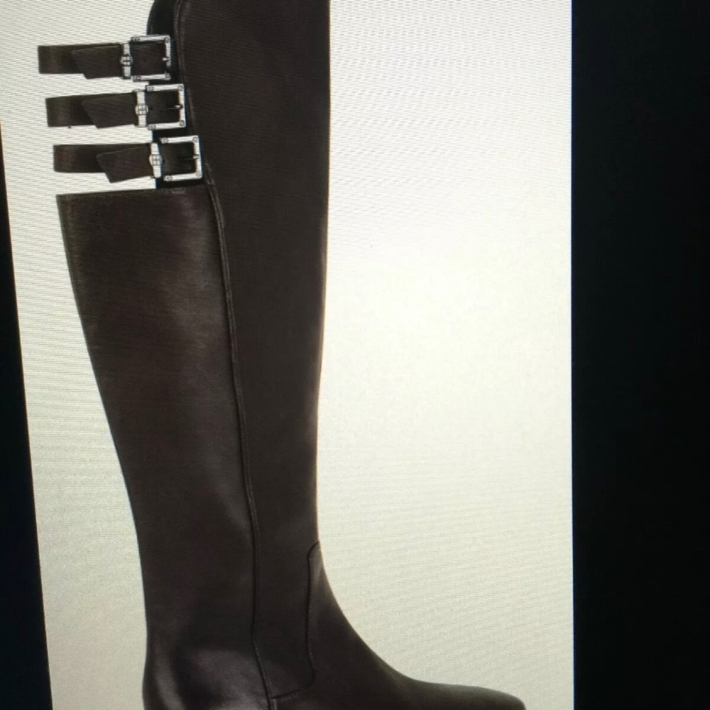 NIB BCBG Croc-Riding Brown Boots 9.5 Origin $450. - Picture 5 of 13